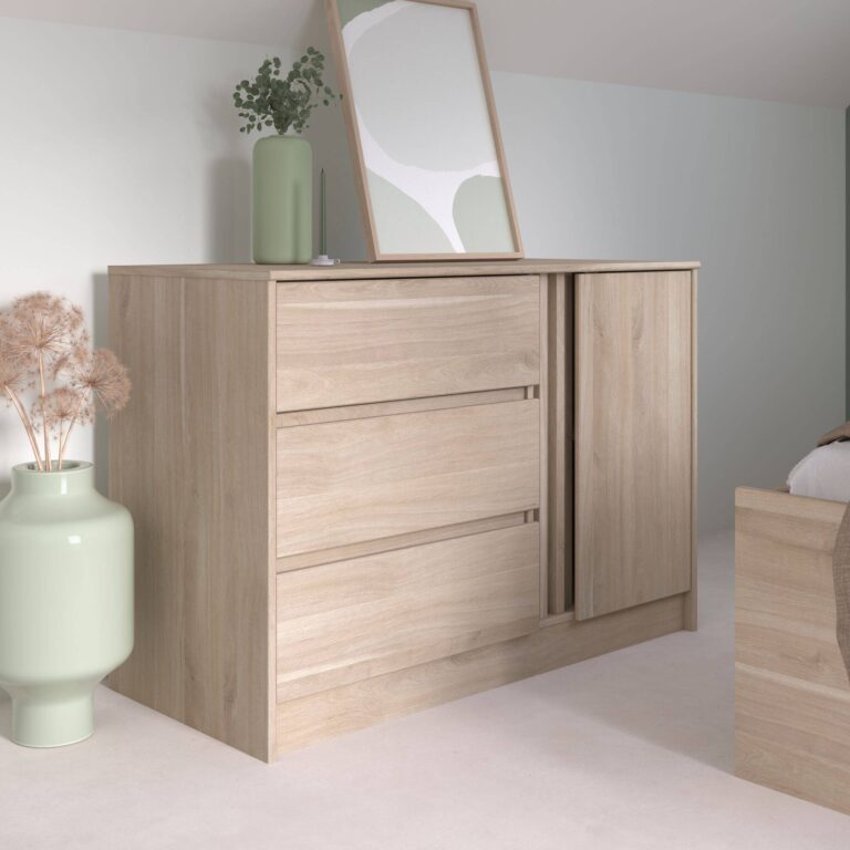 ESSENTIELS PAR CAMIF - Commode 3 tiroirs 1 portes Palmyre