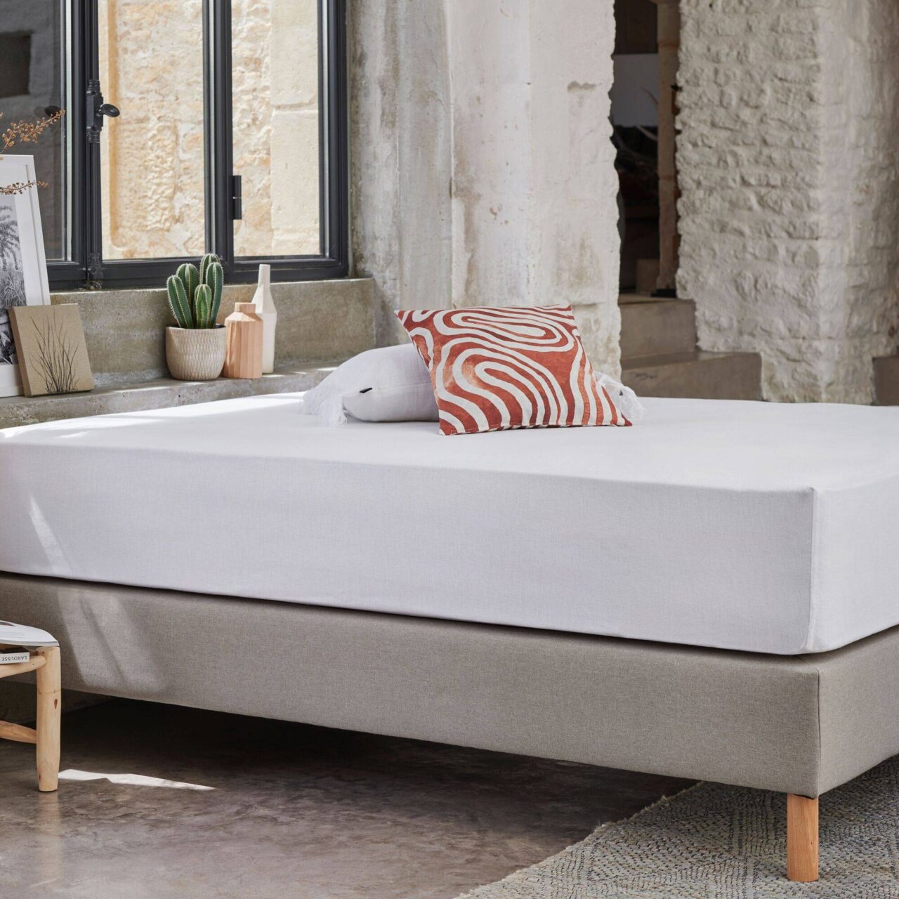 Web JPG 021 am chambre nature camif 20220721 crop COSI PAR CAMIF - Protège matelas molleton coton bio matelas épais Coralie