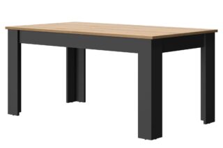 Table à manger rectangulaire extensible décor bois et noir 6 à 8 personnes Garance par la marque Camif Camif - Table à manger rectangulaire extensible décor bois et noir 6 à 8 personnes Garance