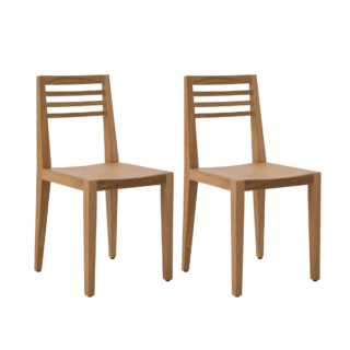 Camif - Lot de 2 chaises chêne massif Canelle
