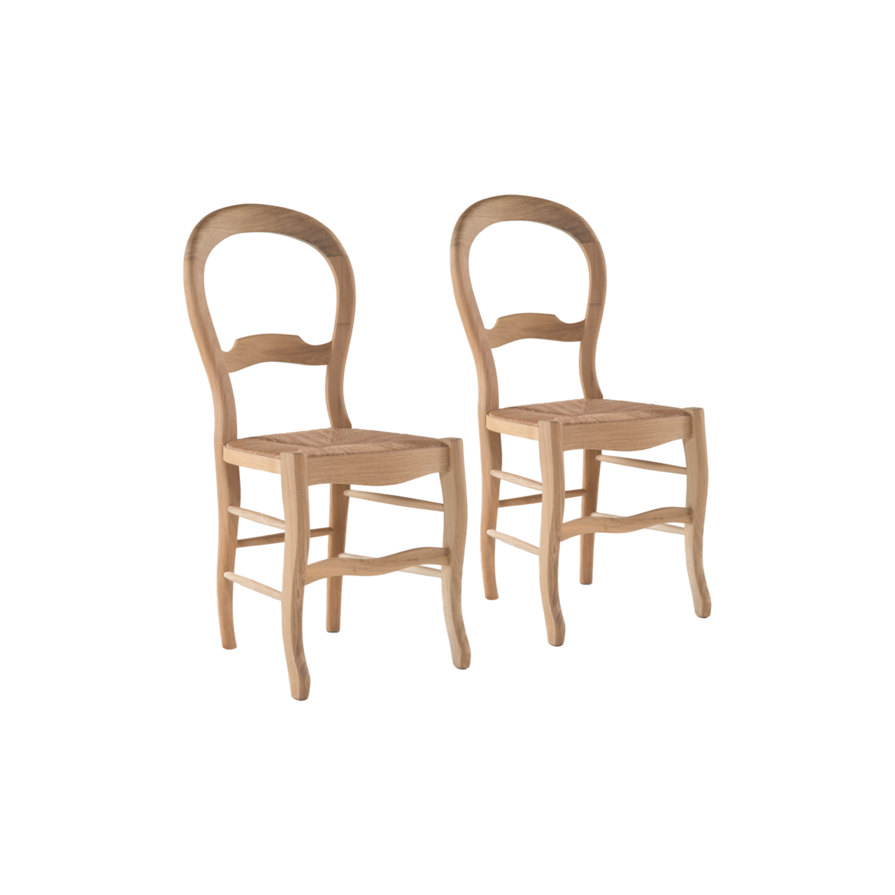 Web PNG 01 de meubles chaises n bois clair bois n n 10032540 CAMIF SIGNATURE - Lot de 2 chaises chêne massif et paille Cléa