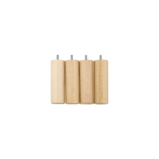 Jeu de 4 pieds cylindriques bois vernis par la marque Camif Camif - Jeu de 4 pieds cylindriques bois vernis