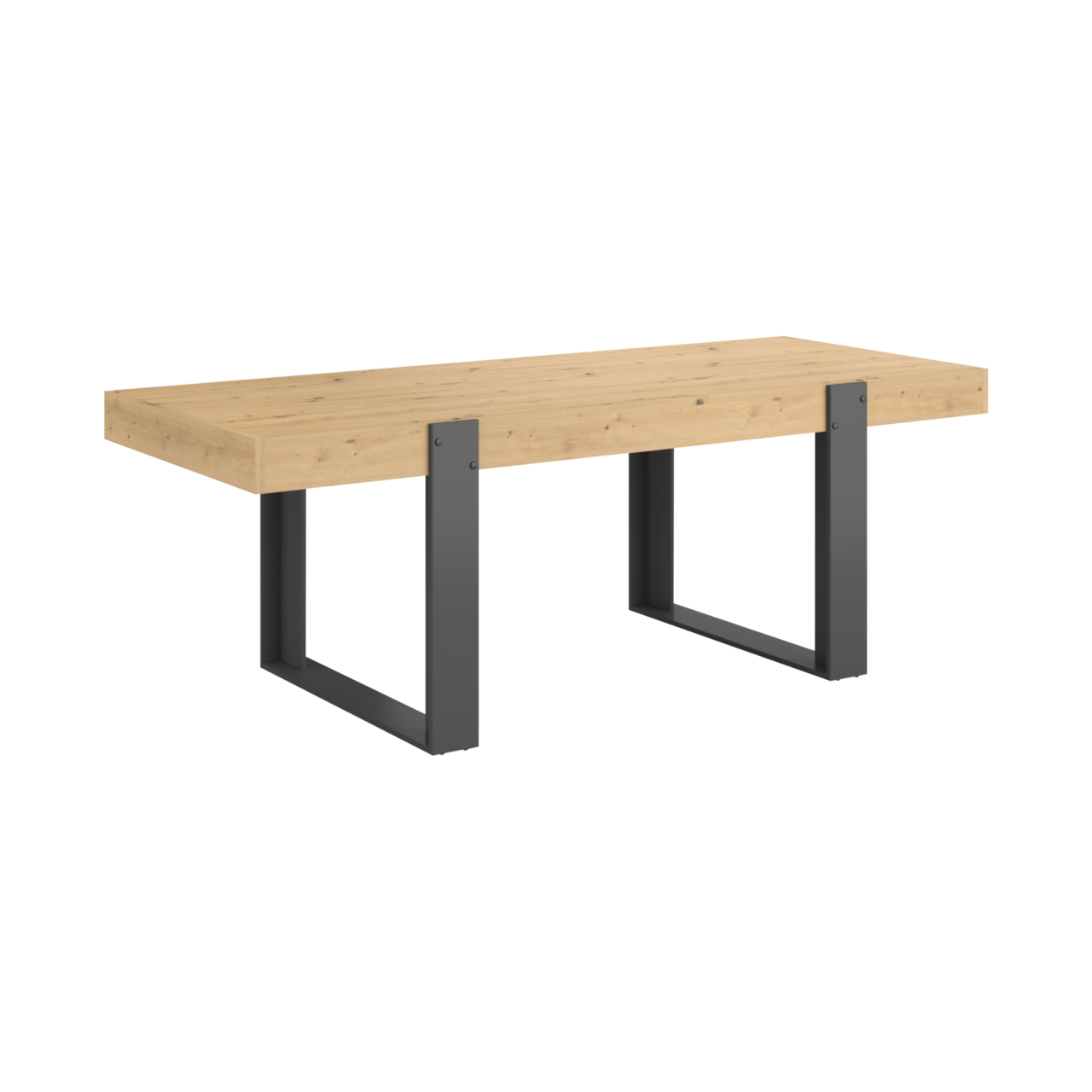 Web PNG 01 de tables tables a manger bois clair bois pippa n 10037063 ESSENTIELS PAR CAMIF - Table à manger rectangulaire décor bois et noir 6 personnes Pippa