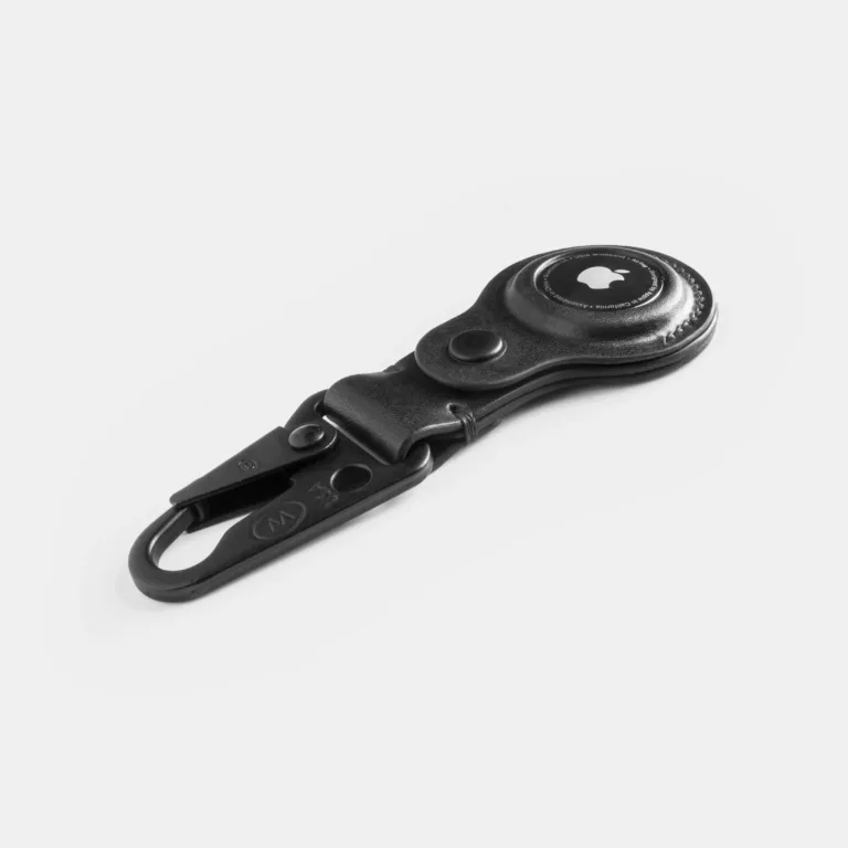 Darksails - Porte-clés AirTag en Cuir Noir