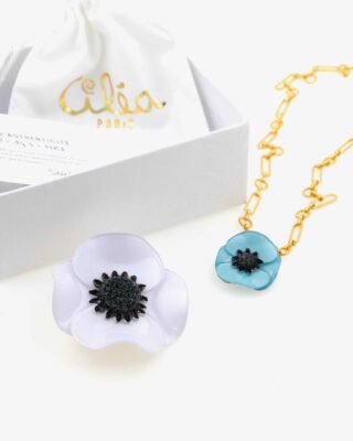 Ciléa Paris - Coffret cadeau personnalisé Anémone broche + mini pendentif