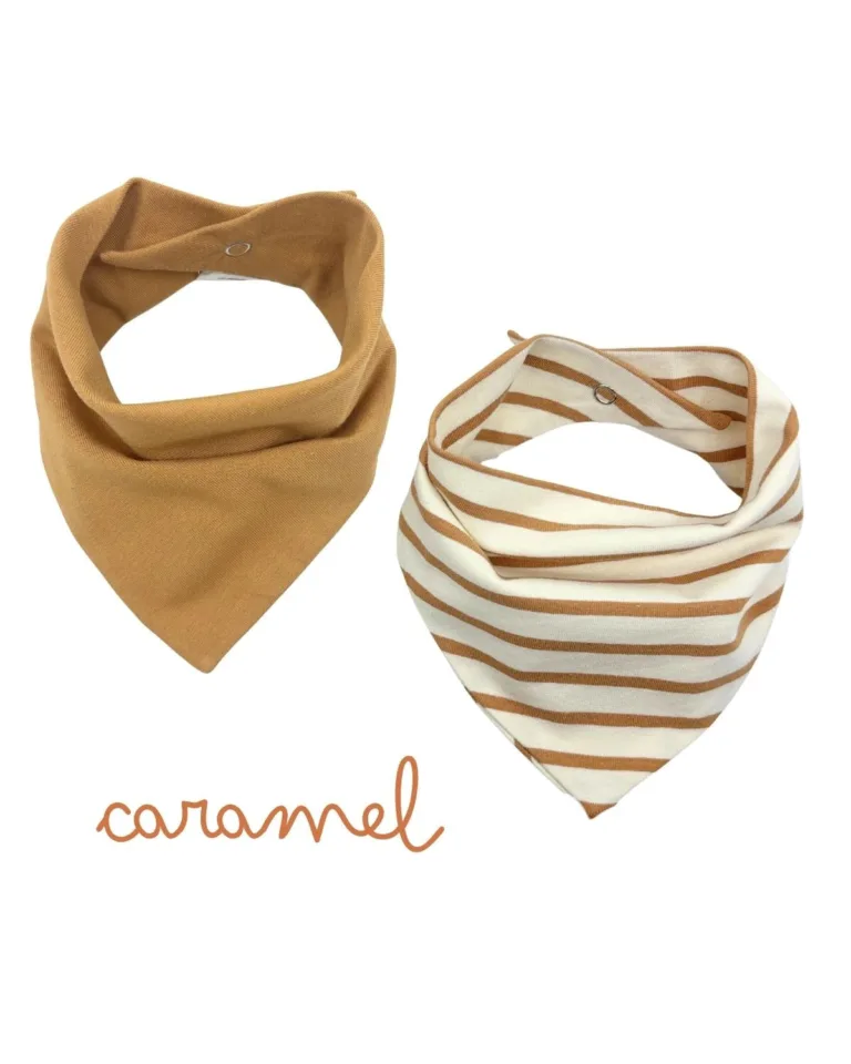 Petit Pote - Bavoirs bandana bébé - Lot de 2 – Taille unique / N&B