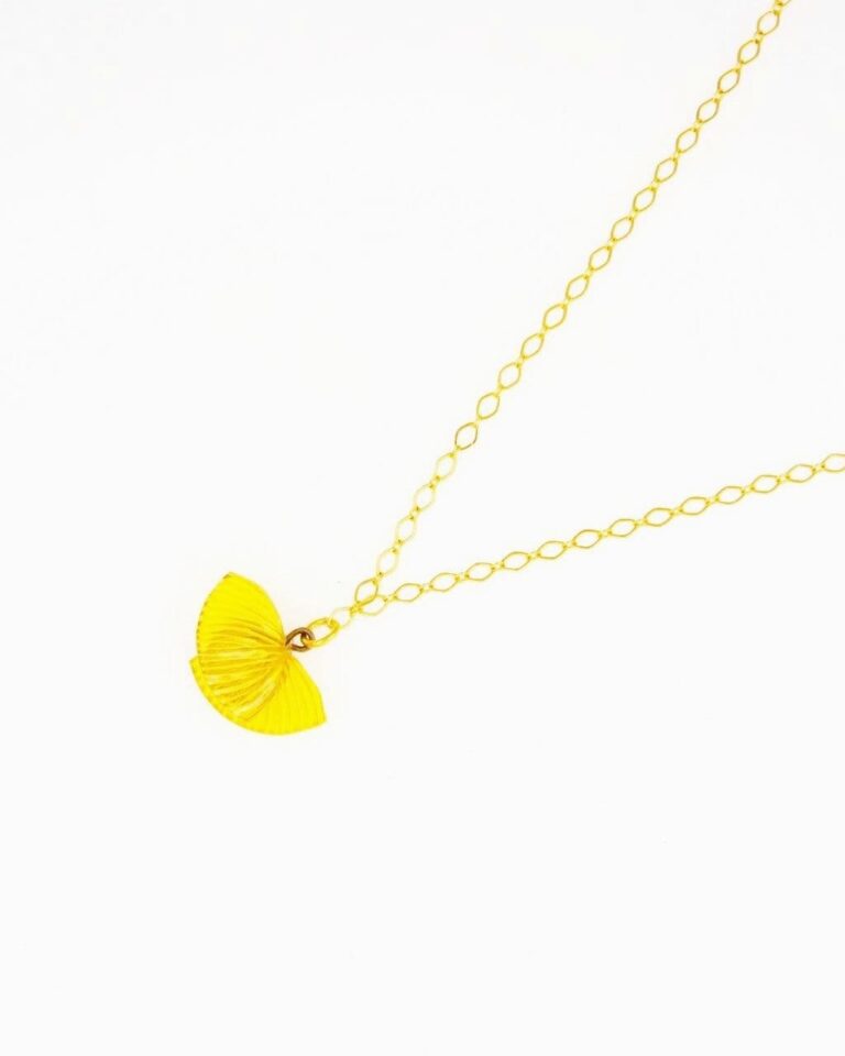 Ciléa Bijoux - Pendentif fantaisie Ebisu – Citron / Sans chaine