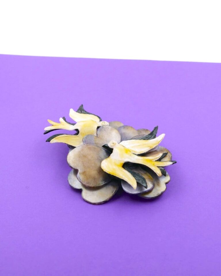 Ciléa Bijoux - Broche oiseau Cabourg - Grand – Ivoire