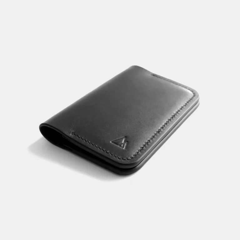 Darksails - Porte-Cartes Bifold en Cuir Noir