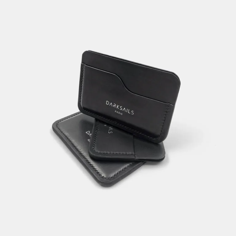 Darksails - Porte-Cartes Cuir Noir Compact