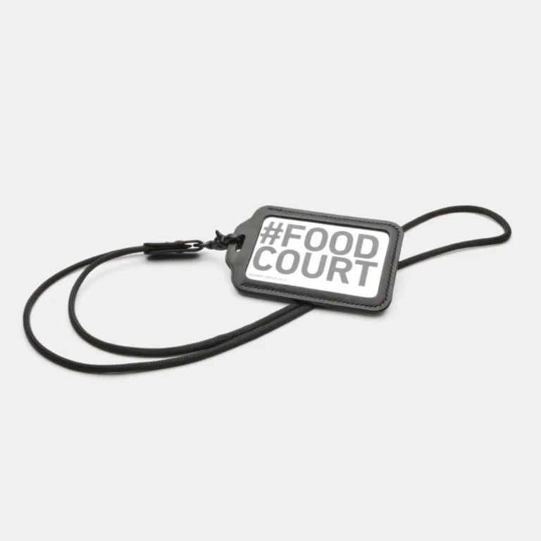 Darksails - Porte-Badge Cuir Noir Tour de Cou