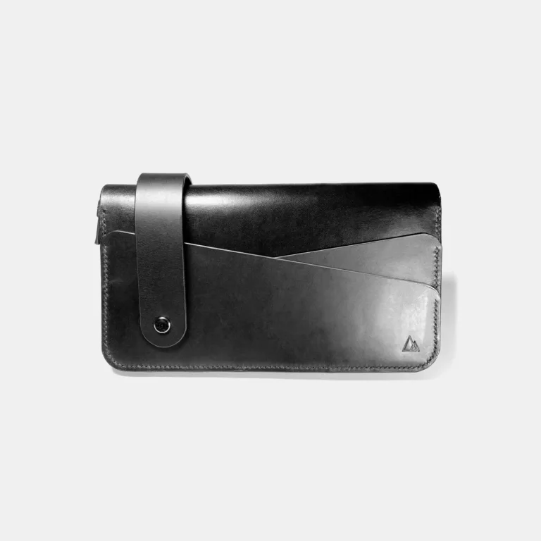 Darksails - Portefeuille Long Zippé Cuir Noir
