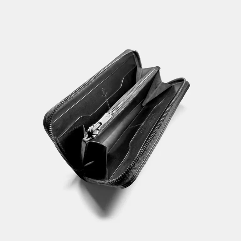 Darksails - Portefeuille Long Zippé Cuir Noir