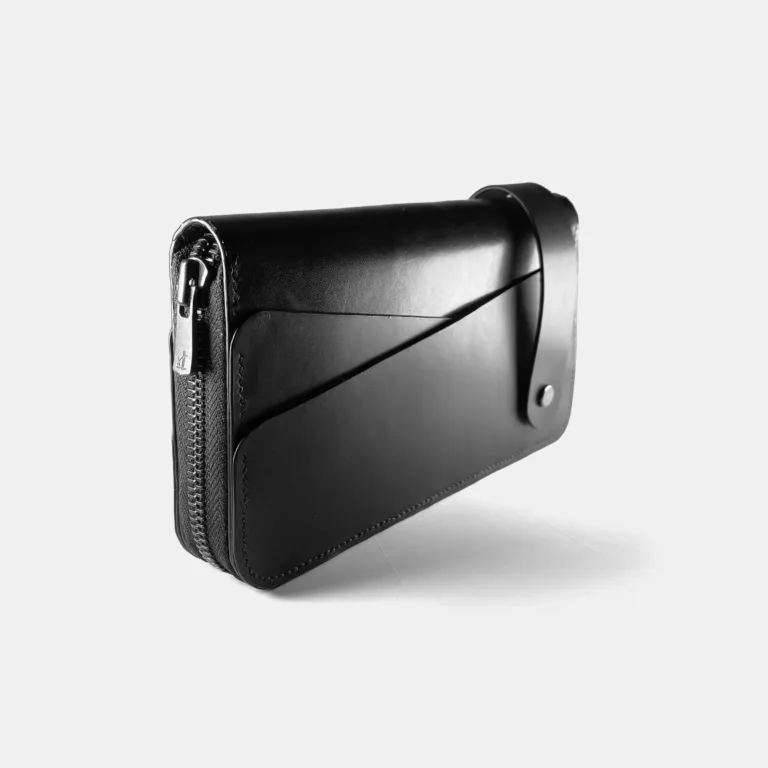 Darksails - Portefeuille Long Zippé Cuir Noir