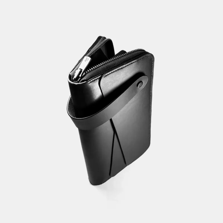 Darksails - Portefeuille Long Zippé Cuir Noir