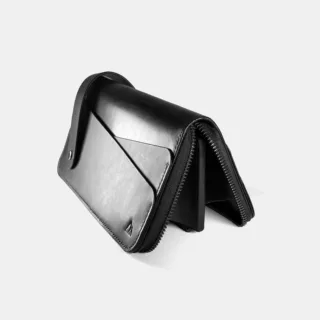 Darksails - Portefeuille Long Zippé Cuir Noir