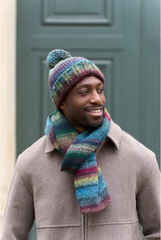 Bonnet Rafael avec pompon Vert Griotte par la marque Maison Bonnefoy Maison Bonnefoy - Bonnet Rafael avec pompon Vert Griotte