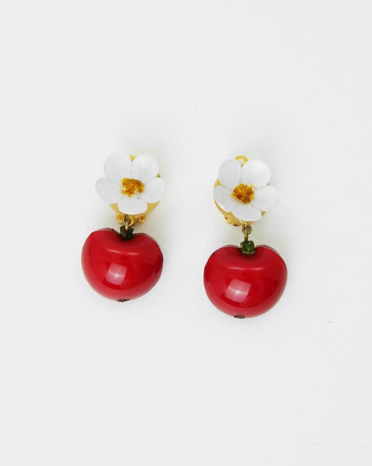 Ciléa Paris - Boucles d'oreilles Pomme Botanica – Fleur / Dormeuse (Oreilles percées)