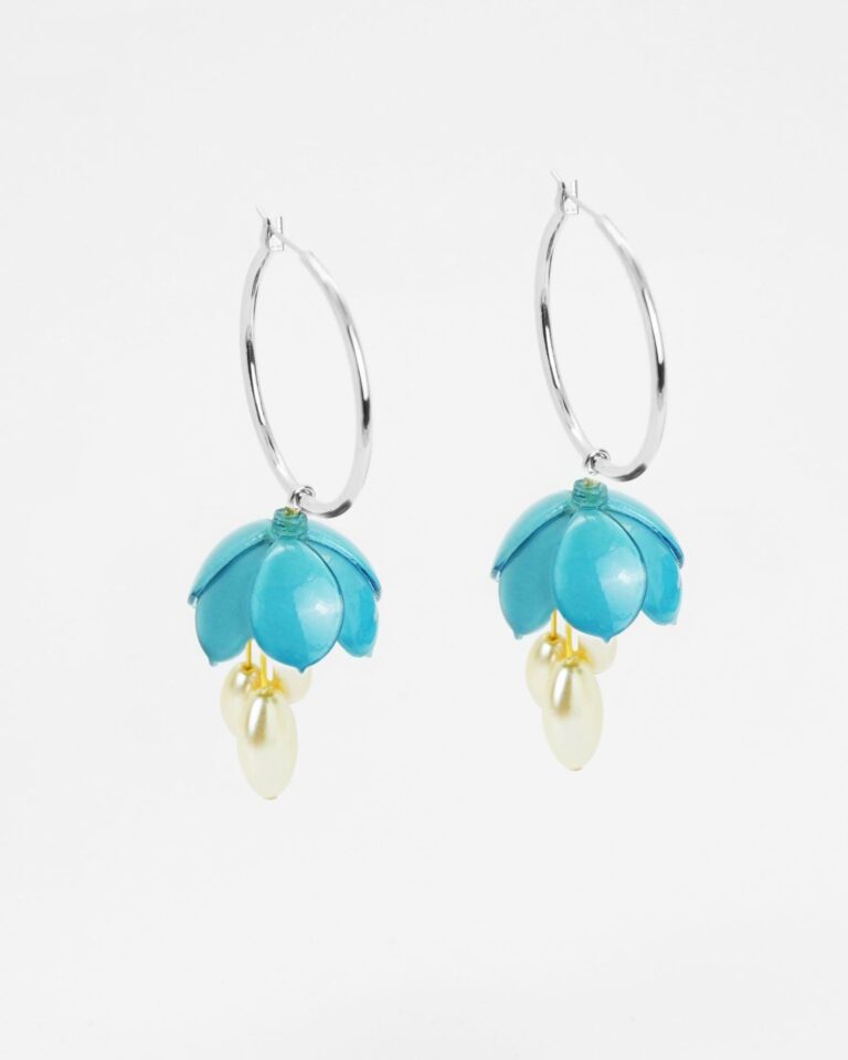 Ciléa Paris - Créoles Cécile avec perles – Blush / Grande argent