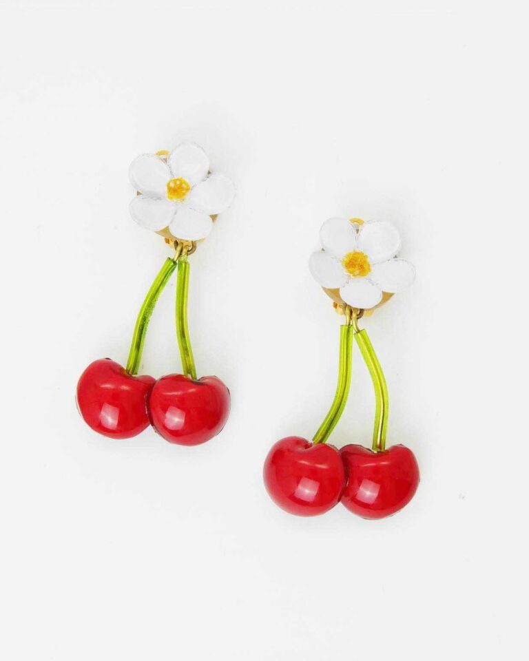 Ciléa Paris - Boucle d'oreille cerise Botanica – Dormeuse (Oreilles percées)