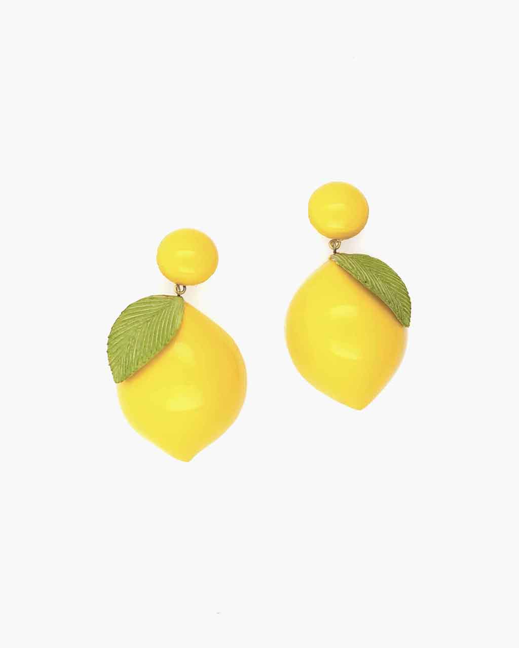 boucles d oreilles clips pour oreilles non percees citrons Ciléa Bijoux - Boucles d'oreilles Citron - Maxi – Tiges (oreilles percées)