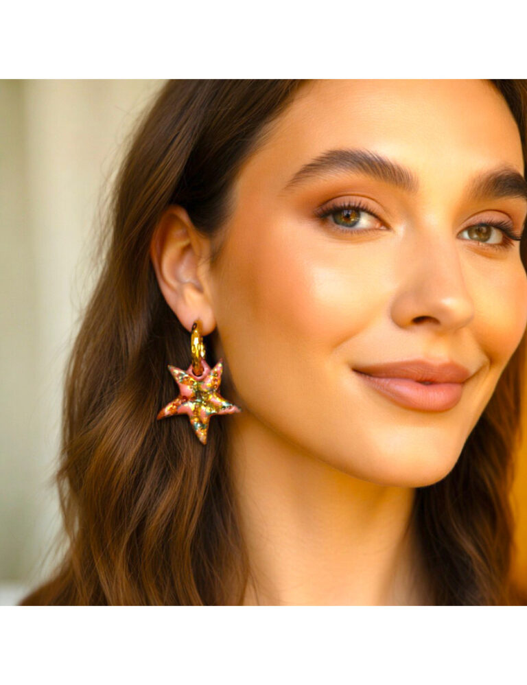 L’Atelier de Patricia - Boucles d'oreilles interchangeable - coquillages – Marron clair