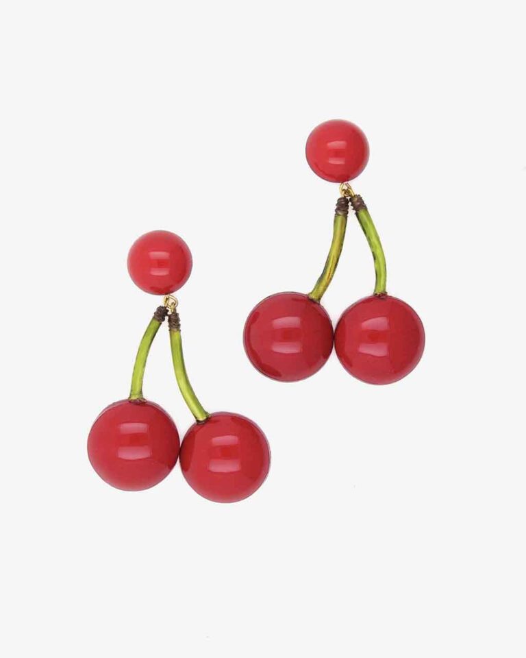 Ciléa Bijoux - Boucles d'oreilles pendantes Cerises - Maxi – Tiges (oreilles percées)
