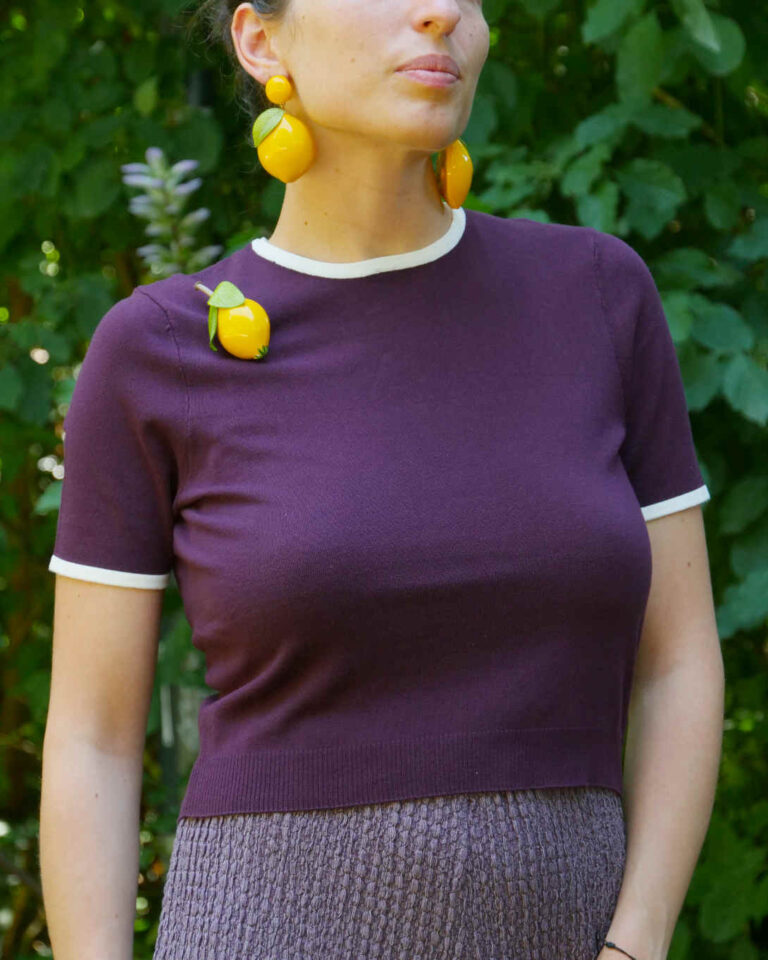 Ciléa Bijoux - Boucles d'oreilles Citron - Maxi – Tiges (oreilles percées)
