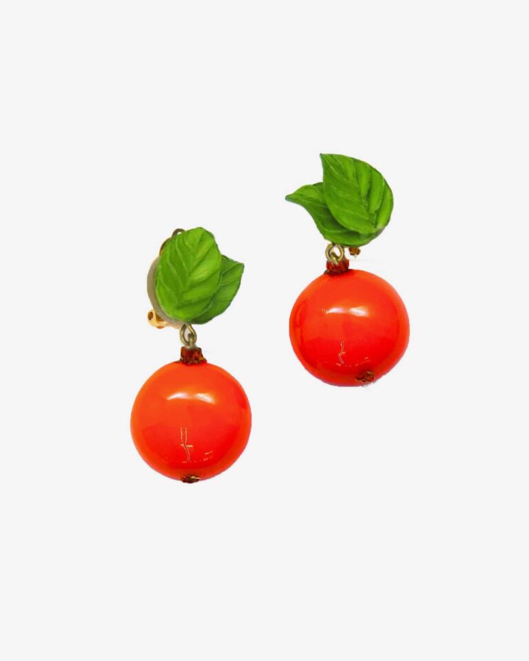 Ciléa Paris - Boucles d'oreilles Orange Botanica – Fleur / Dormeuse (Oreilles percées)