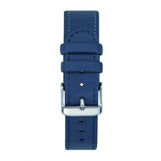 Bracelet 18 mm façon cuir bleu boucle chromée par la marque Menthe à l’eau Menthe à l’eau - Bracelet 18 mm façon cuir bleu boucle chromée