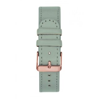 Menthe à l’eau - Bracelet 18 mm façon cuir gris boucle dorée rose