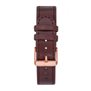 Menthe à l’eau - Bracelet 18 mm façon cuir marron boucle dorée rose