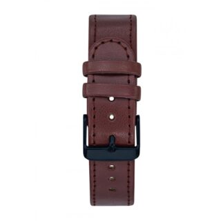 Menthe à l’eau - Bracelet 18 mm façon cuir marron boucle noire