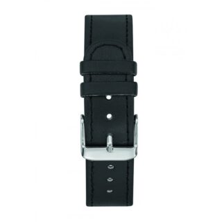 Menthe à l’eau - Bracelet 18 mm façon cuir noir boucle chromée