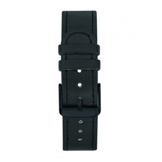 Menthe à l’eau - Bracelet 18 mm façon cuir noir boucle noire
