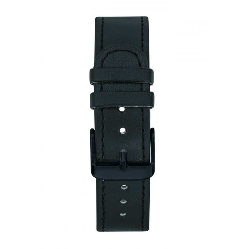 bracelet 18 mm facon cuir noir boucle noire Menthe à l'eau - Bracelet 18 mm façon cuir noir boucle noire