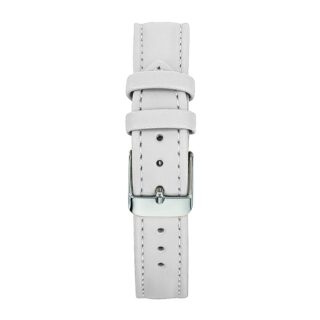 Menthe à l’eau - Bracelet Femme 16 mm Cuir Véritable Blanc boucle chromée
