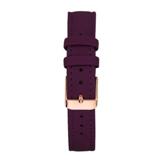Menthe à l’eau - Bracelet Femme 16 mm Cuir Véritable Bordeaux boucle rose dorée