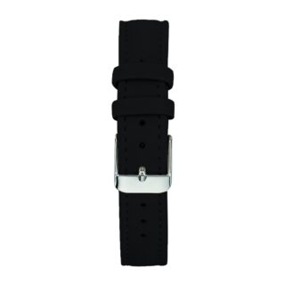 Menthe à l’eau - Bracelet Femme 16 mm Cuir Véritable Noir boucle chromée