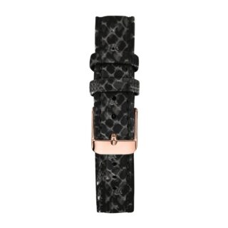 Menthe à l’eau - Bracelet Femme 16 mm Cuir Véritable Python Gris boucle rose dorée