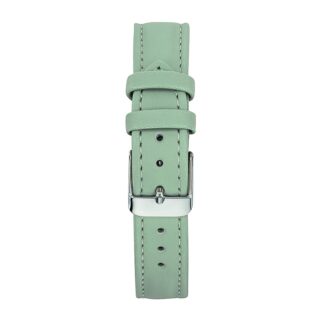 Menthe à l’eau - Bracelet Femme 16 mm Cuir Véritable vert deau boucle chromée