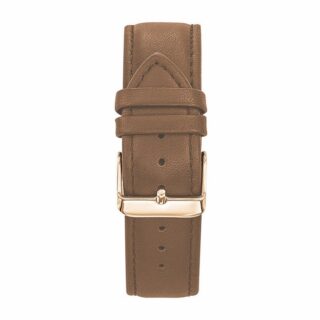 Menthe à l’eau - Bracelet Homme 20 mm Cuir véritable Camel boucle dorée