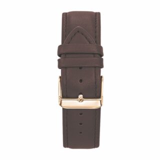 Menthe à l’eau - Bracelet Homme 20 mm Cuir véritable Marron boucle dorée