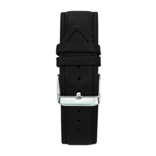 Menthe à l’eau - Bracelet Homme 20 mm Cuir véritable Noir boucle chromée