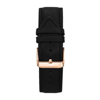 Menthe à l’eau - Bracelet Homme 20 mm Cuir véritable Noir boucle dorée