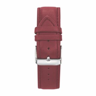 Menthe à l’eau - Bracelet Homme 20 mm Cuir véritable Rouge boucle chromée
