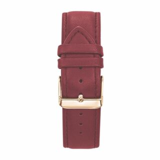 Menthe à l’eau - Bracelet Homme 20 mm Cuir véritable Rouge boucle dorée