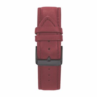 Menthe à l’eau - Bracelet Homme 20 mm Cuir véritable Rouge boucle noire