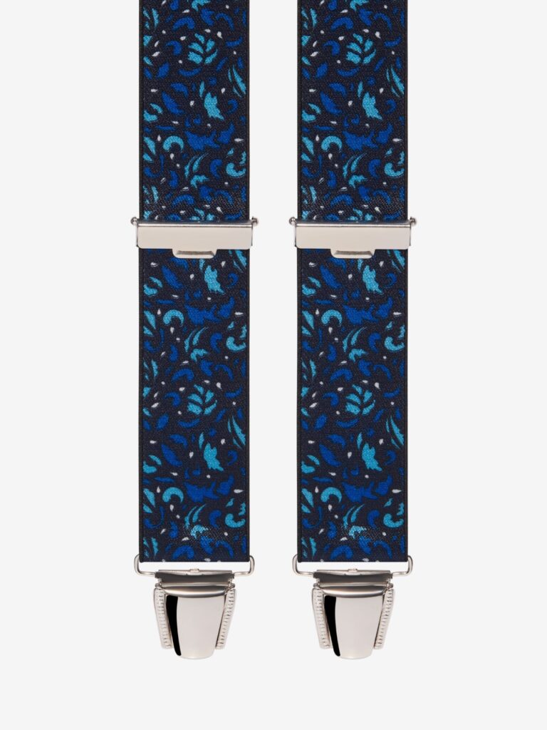 Pierrot - Bretelles à Motifs Classiques Paisley – Bleu