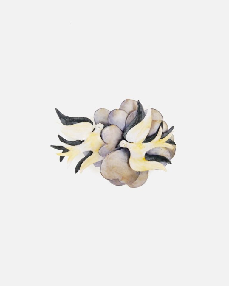 Ciléa Bijoux - Broche oiseau Cabourg - Grand – Orange